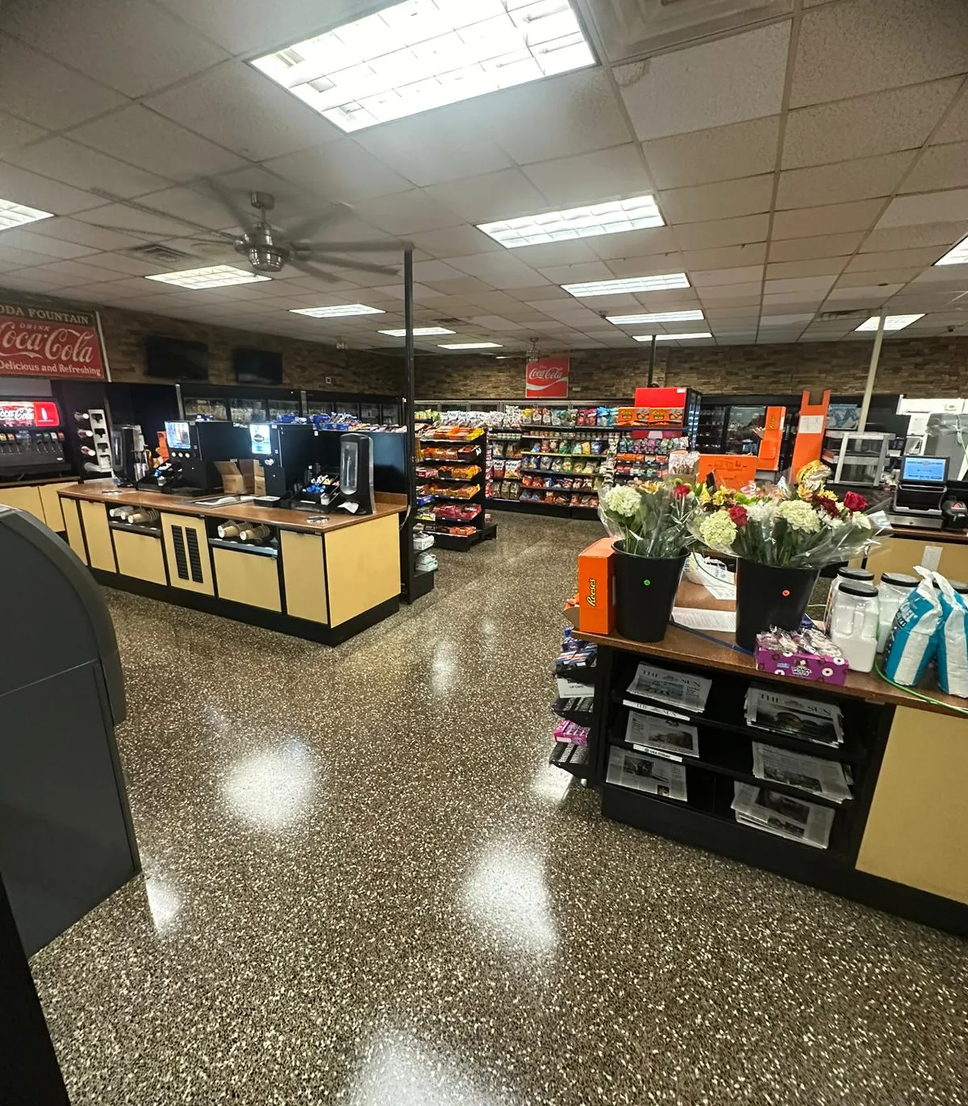 Retail-style commercial floor after cleaning